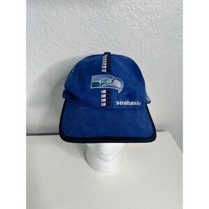 NFL Vintage Mens Cap Hat Seattle Seahawks Blue Embroidered Adjustable Buckle